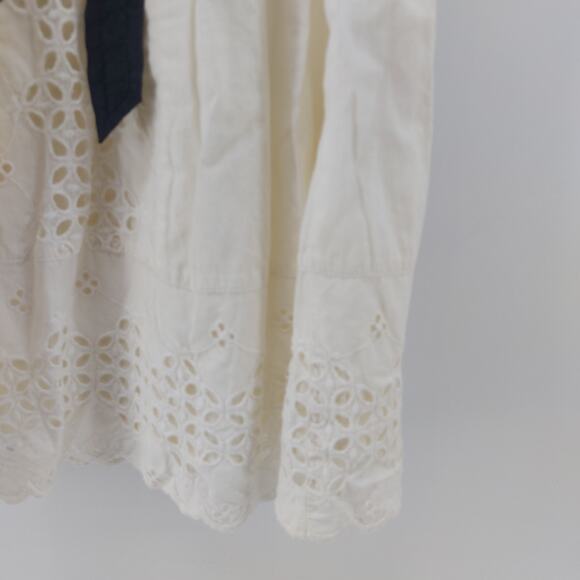 Edme & Esyllte Cream Black Sz S Camilla Eyelet Belted Dress - Picture 10 of 13